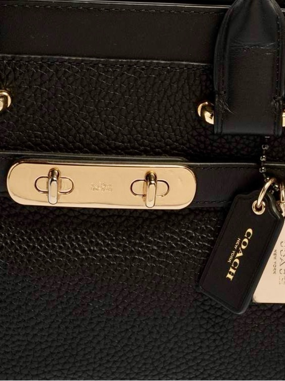 COACH Swagger 27 Carryall Satchel | Black Pebbled Leather | Like New | Dust Bag - Picture 2 of 7